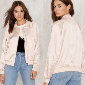 Nasty Gal Pink Bomber Jacket